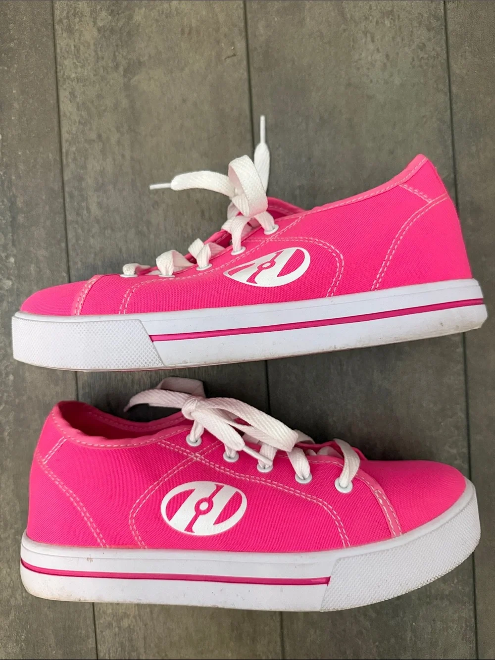 Heelys Hot Pink Canvas Lace-Up Wheeled Sneakers
